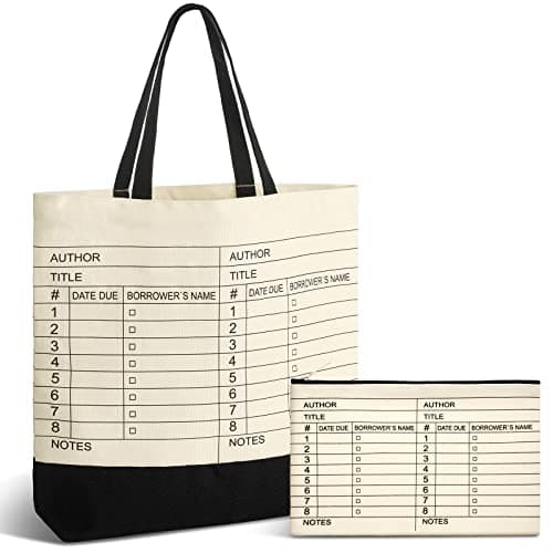 Library Card Tote With Matching Pouch