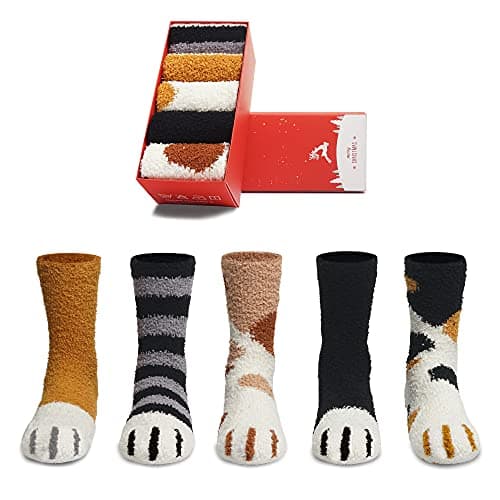 Fuzzy Socks Shaped Like Cat Paws