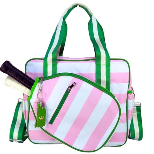 Striped Pickleball Tote Bag