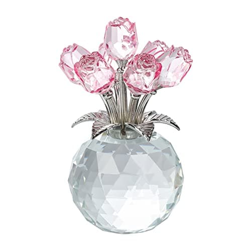Crystal Rose Figurine with Vase