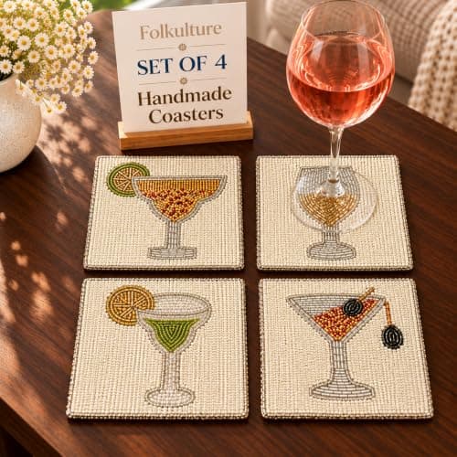 Beaded Coasters Stitched by Hand