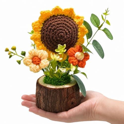 Crochet Sunflower Pot That Never Wilts