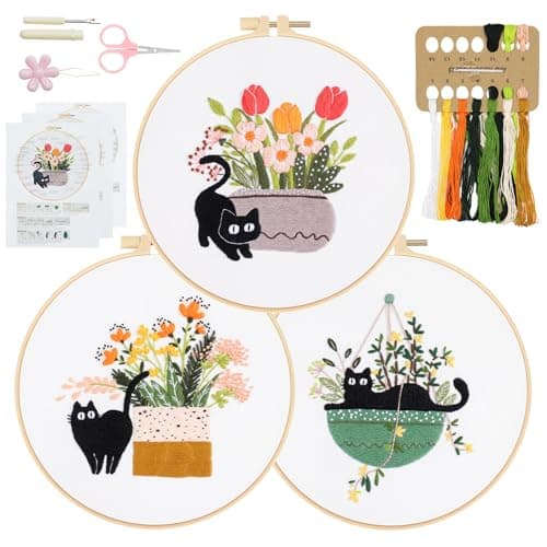 Cat Embroidery Kit for Total Beginners