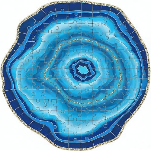 Blue Geode Wooden Puzzle
